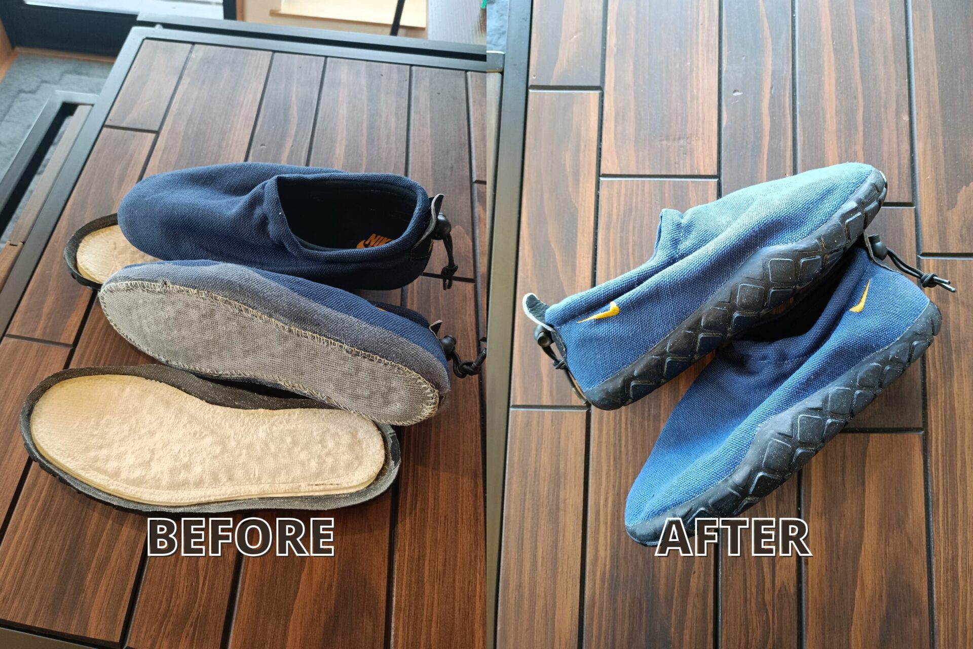 NIKEエアモックソール再接着｜ビンテージスニーカーの修理について 